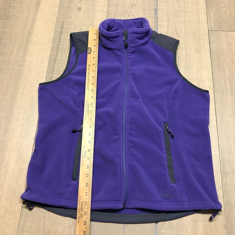 L.L. Bean Vest Womens Size L Purple Fleece Full Zip Cozy Cabincore Polartec Hike - Picture 10 of 11